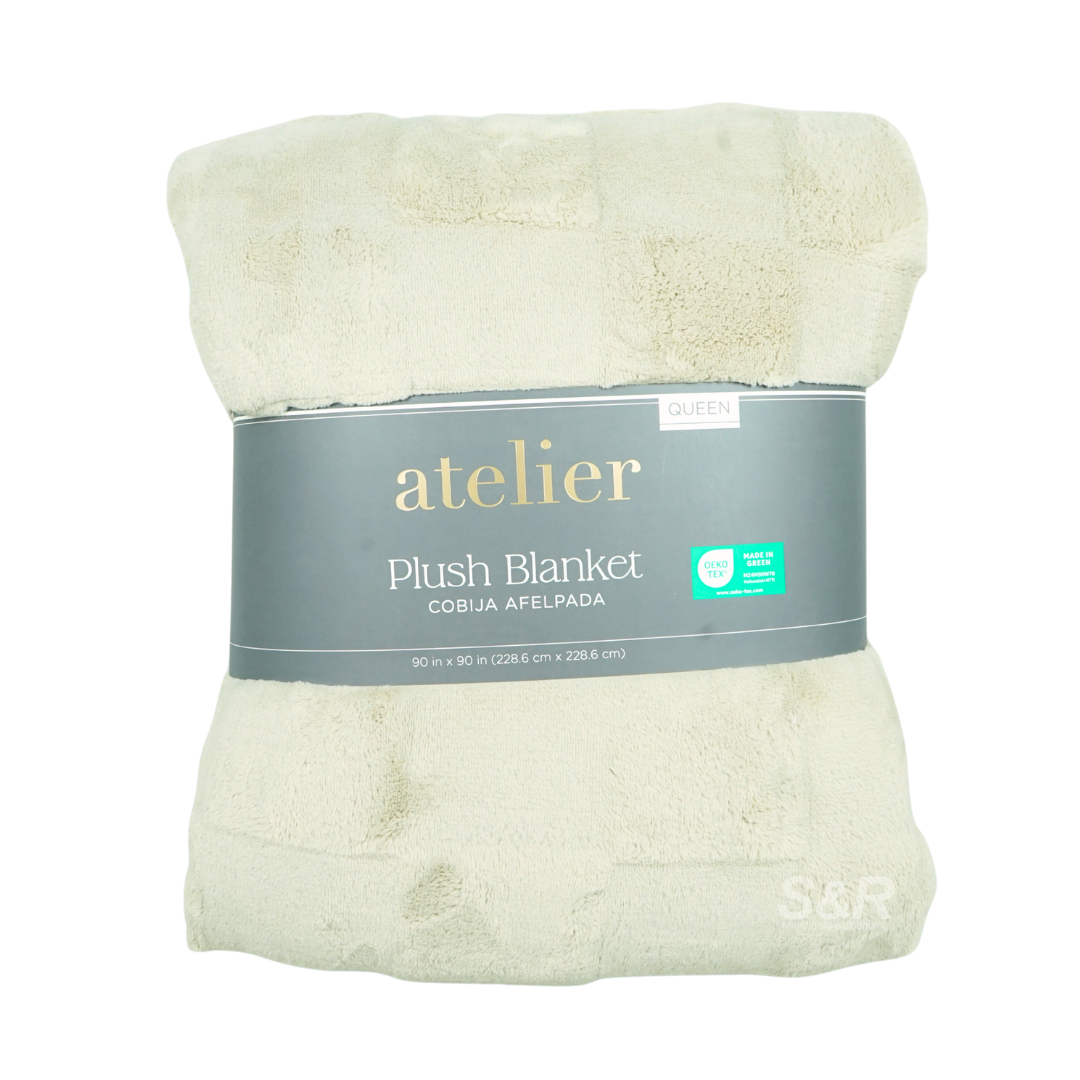 Atelier Plush Blanket Ivory Queen 90 x 90 in